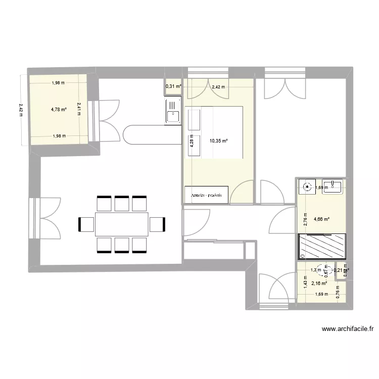 appartement mika. Plan de 6 et 22 m² appartement mika. Plan de 6 et 22 m²