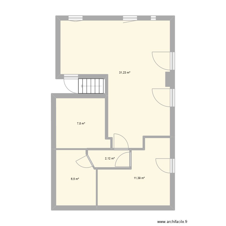 Plan appart bonnes cotes. Plan de 5 pièces et 59 m2