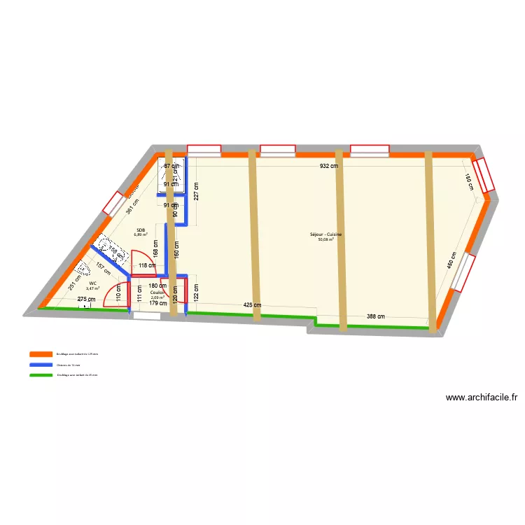 Charl&egrave;s-Trouslard - Projet RDC. Plan de 