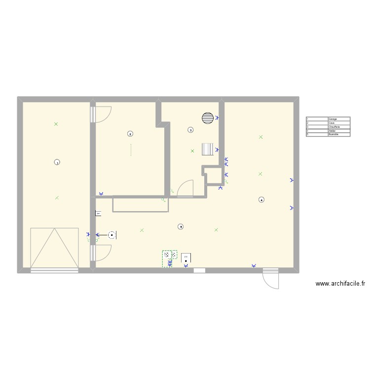 Plan sans spot. Plan de 24 pièces et 323 m2