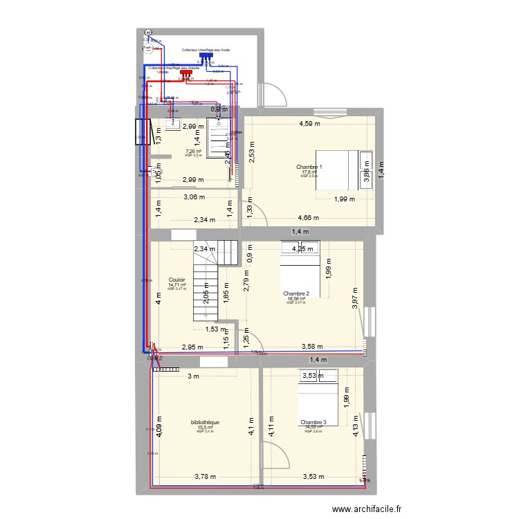 maison etage parent 2. Plan de 6 pièces et 88 m2