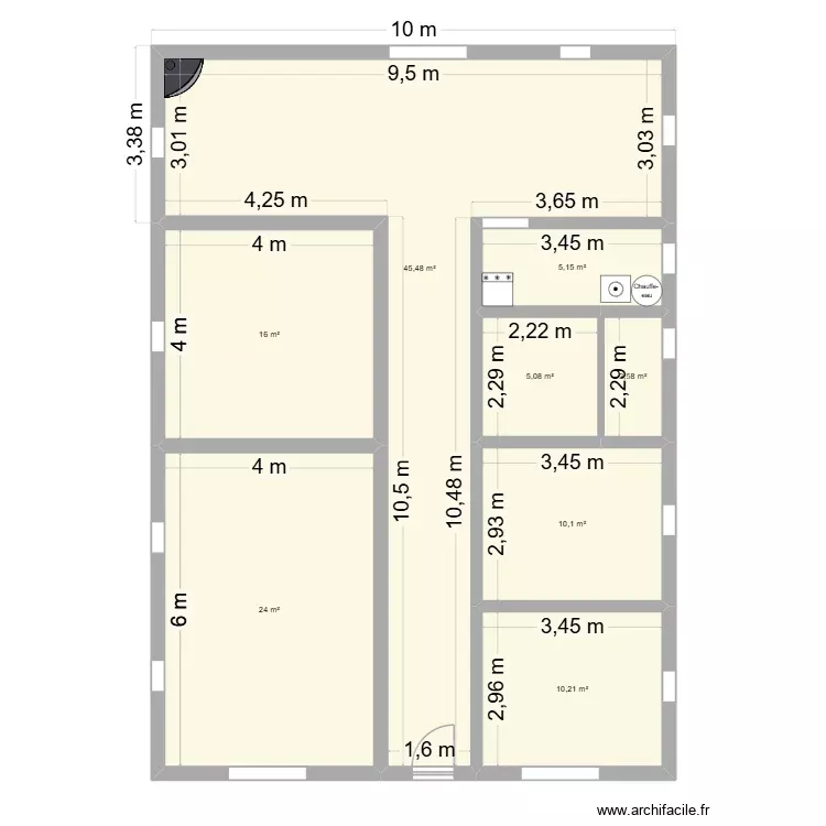 aymarwa. Plan de 8 Pièces et 119 m²