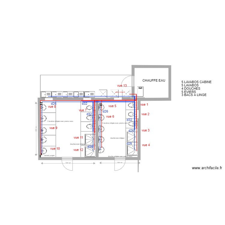 rinnai1. Plan de 6 pièces et 28 m2