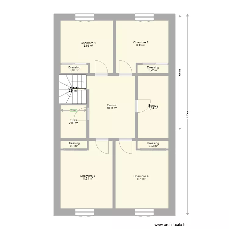 Maison 1 etage 2025. Plan de 