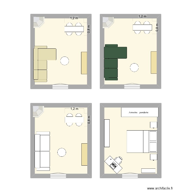 Vincennes. Plan de 4 pièces et 55 m2