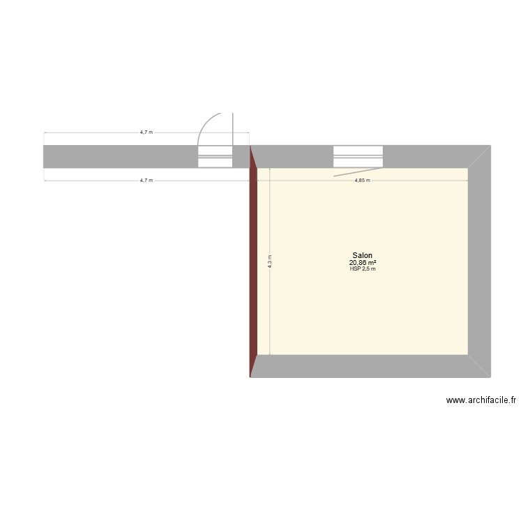 maison pt2. Plan de 1 pièce et 21 m2