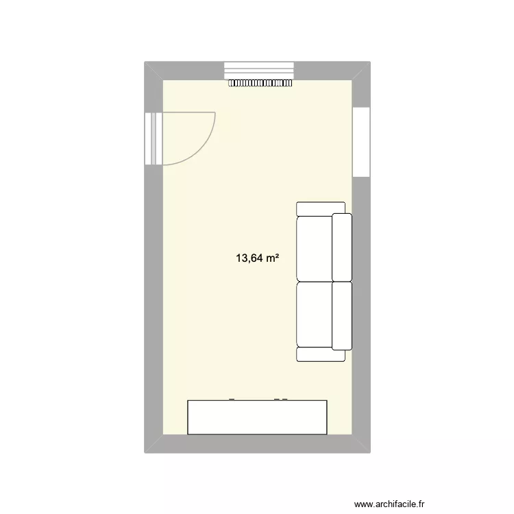 futur salon. Plan de 