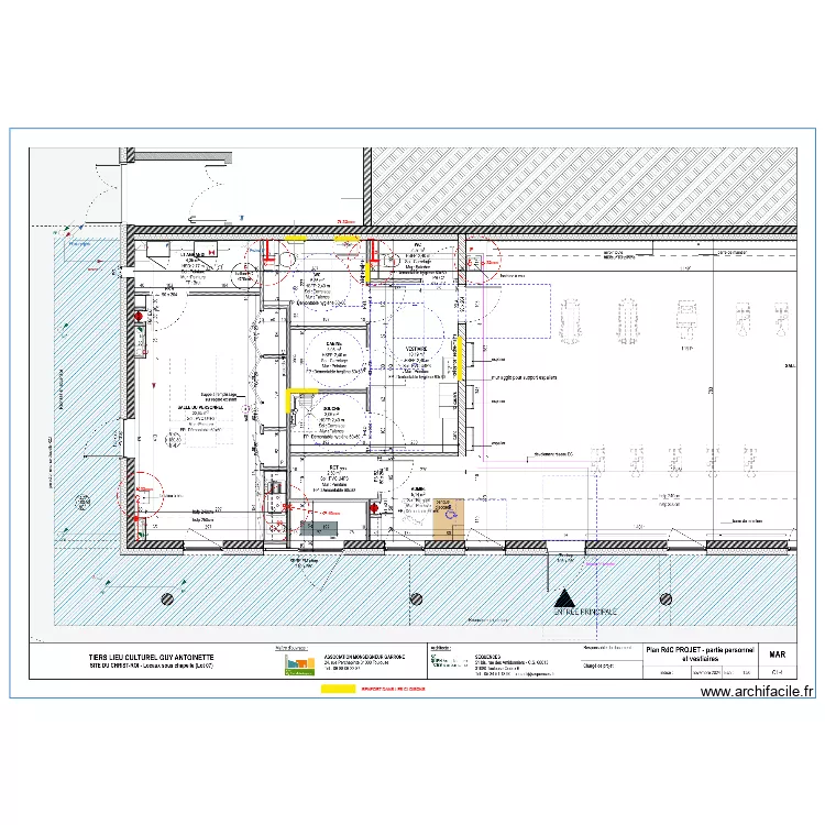 evacuation sous chapelle CALOFR&Eacute;. Plan de 