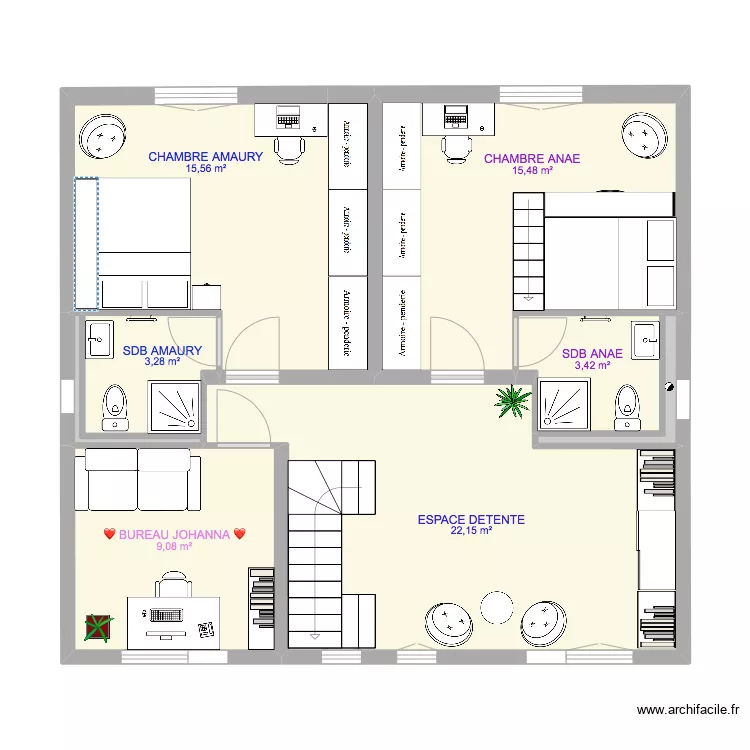 MAISON IA ETAGE R1. Plan de MAISON IA ETAGE R1. Plan de
