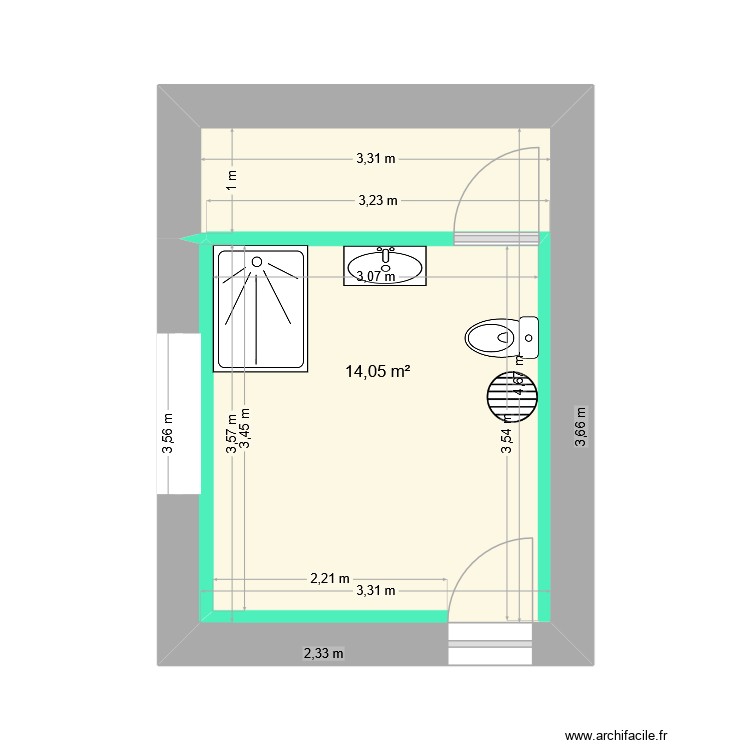 Salle de bain. Plan de 0 pièce et 0 m2