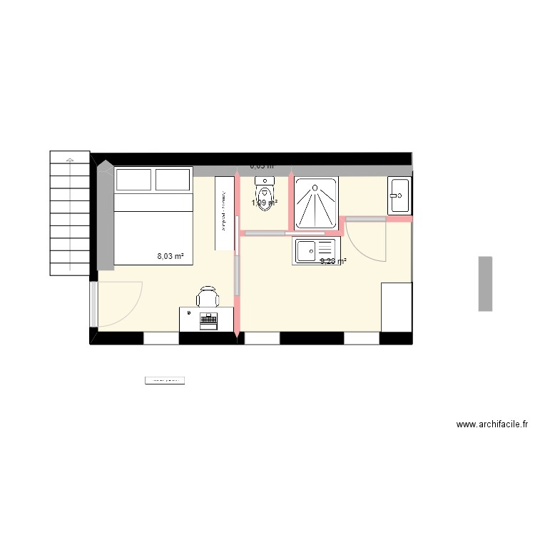 Surelev. Plan de 4 pièces et 18 m2