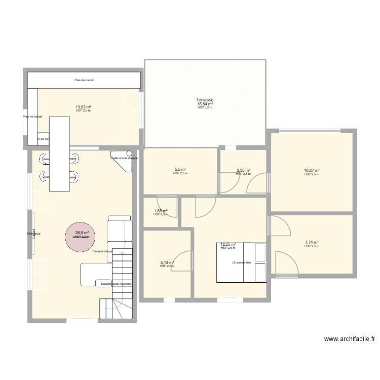 Juigné. Plan de 10 pièces et 102 m2