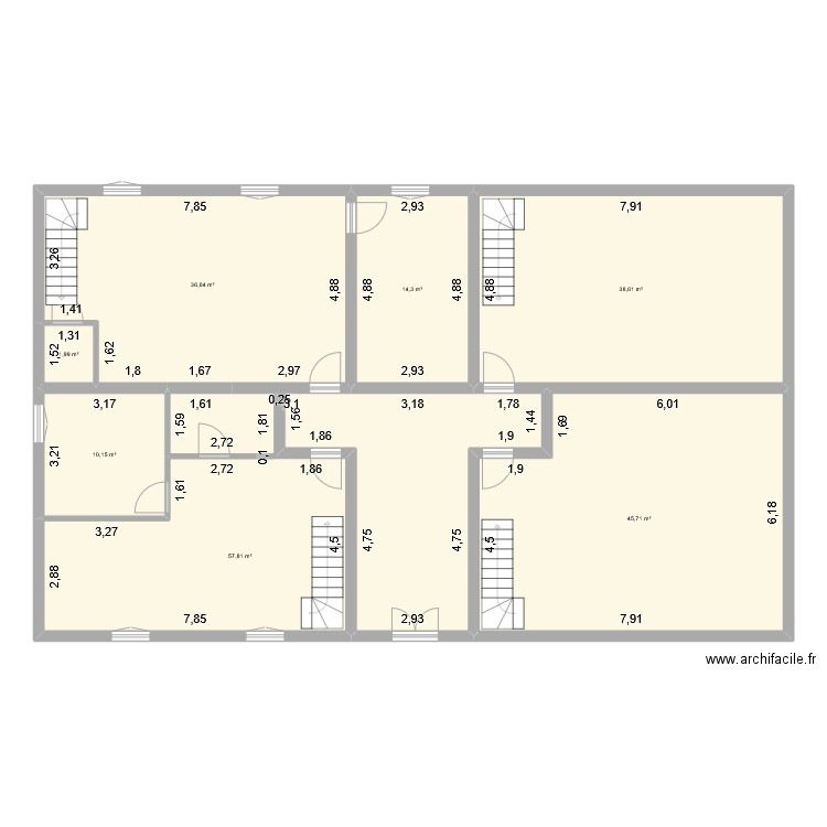 Sainte Marguerite R+1+. Plan de 7 pièces et 205 m2