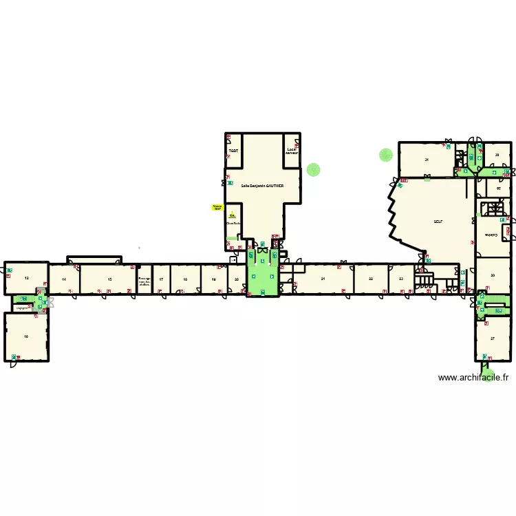 Plan RDC fa&ccedil;ade NORD. Plan de 