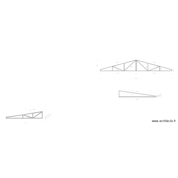 trusses. Plan de 16 pièces et 15 m2