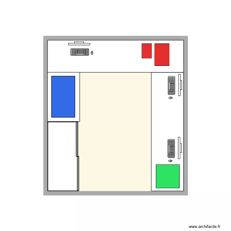 labo analyse. Plan de 1  et 14 m²