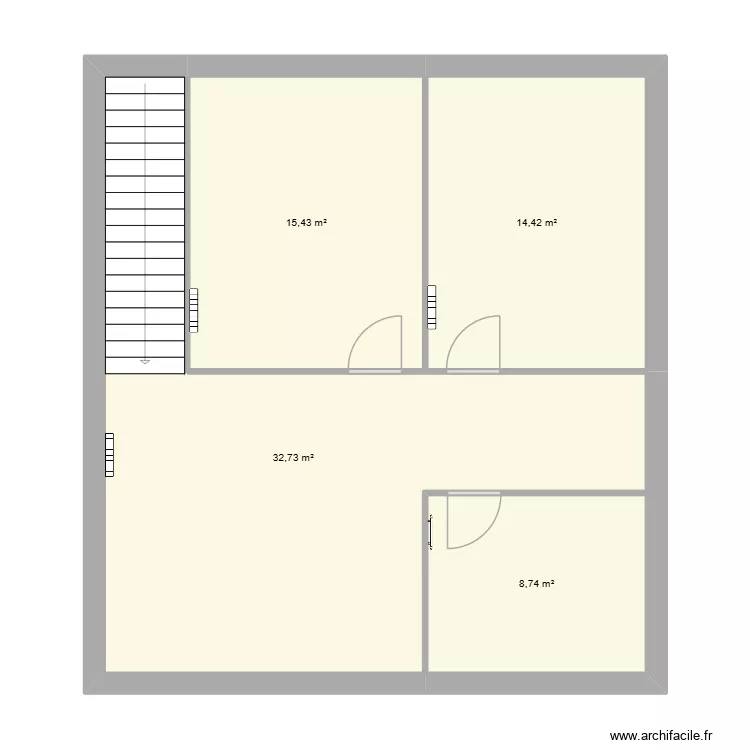 aze. Plan de 4  et 71 m²