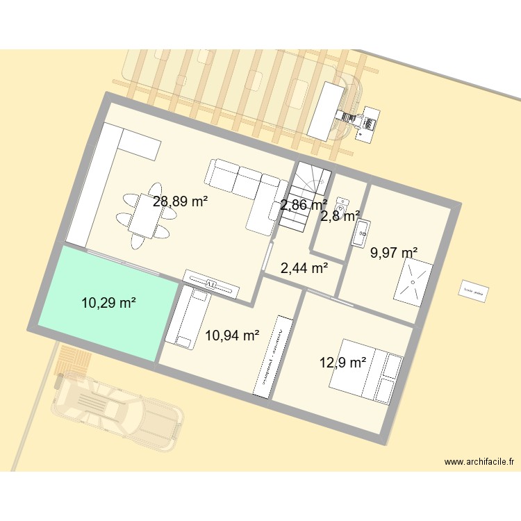vraz 2. Plan de 13 pièces et 162 m2