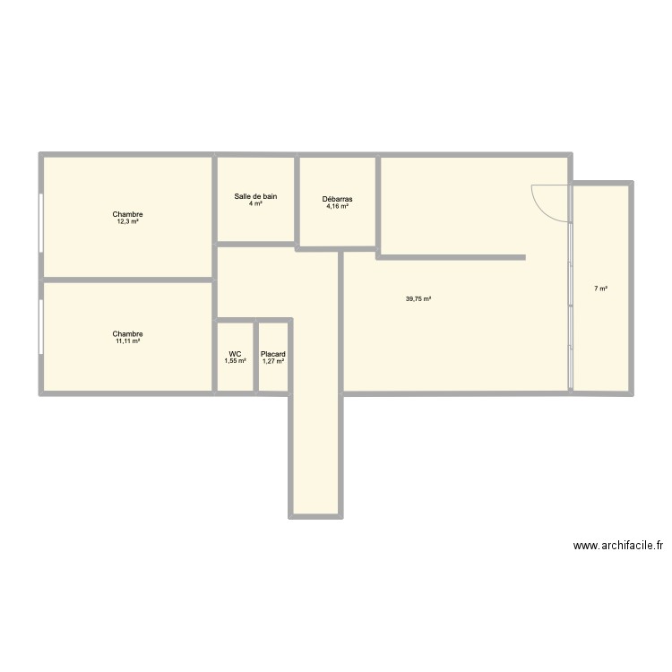 APPT SULLY V1. Plan de 8 pièces et 81 m2