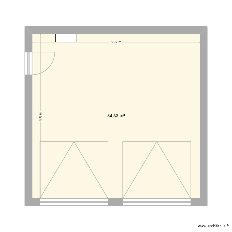 Garage. Plan de 1 pièce et 34 m2