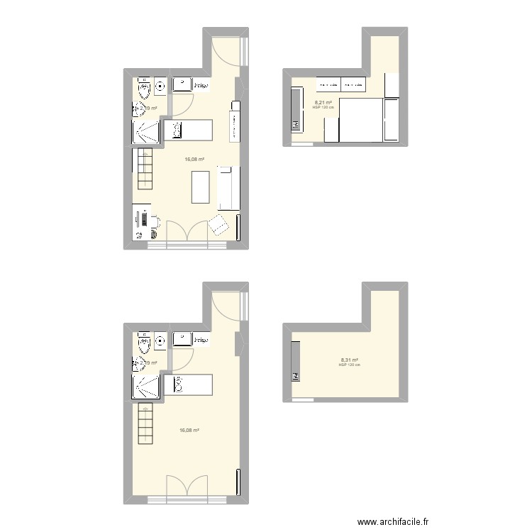 gentilly. Plan de 6 pièces et 53 m2