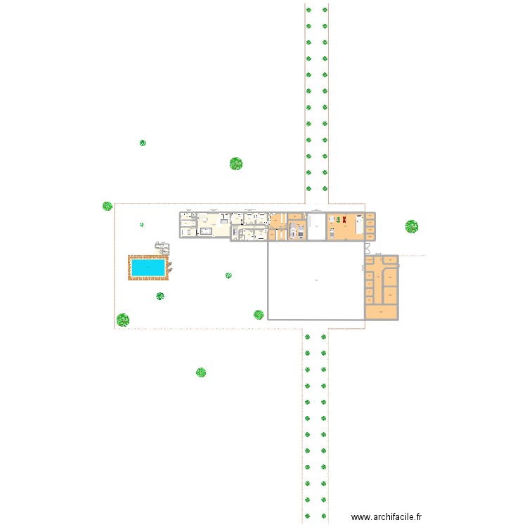 Plans Thairé 3 modif suite parentale. Plan de 50 pièces et 2190 m2