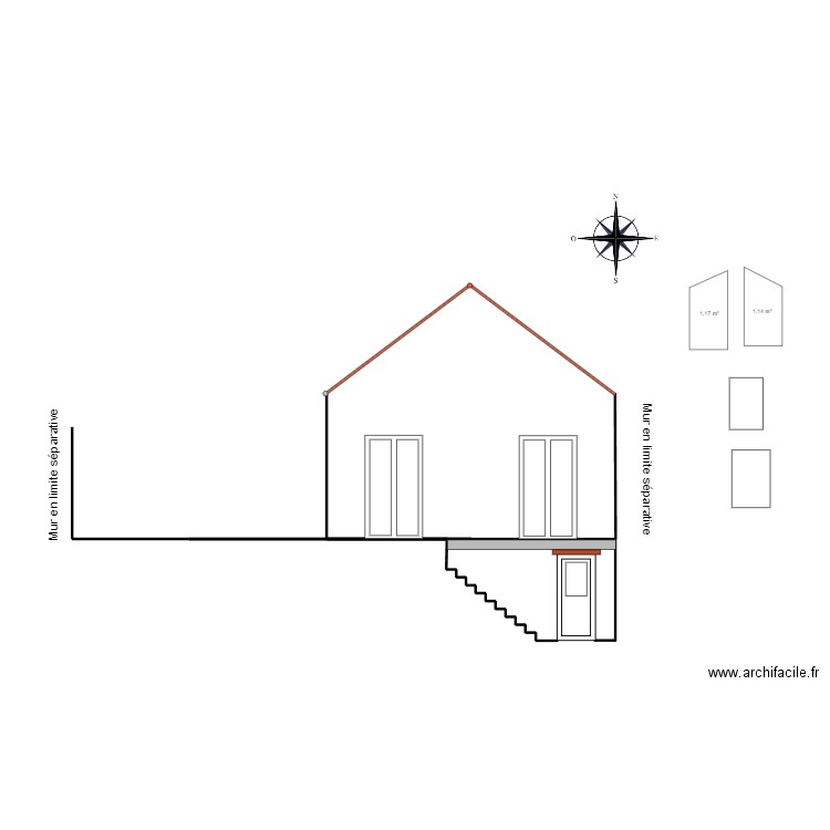 Plan de facade avant projet GUARIN Y. Plan de 0 pièce et 0 m2