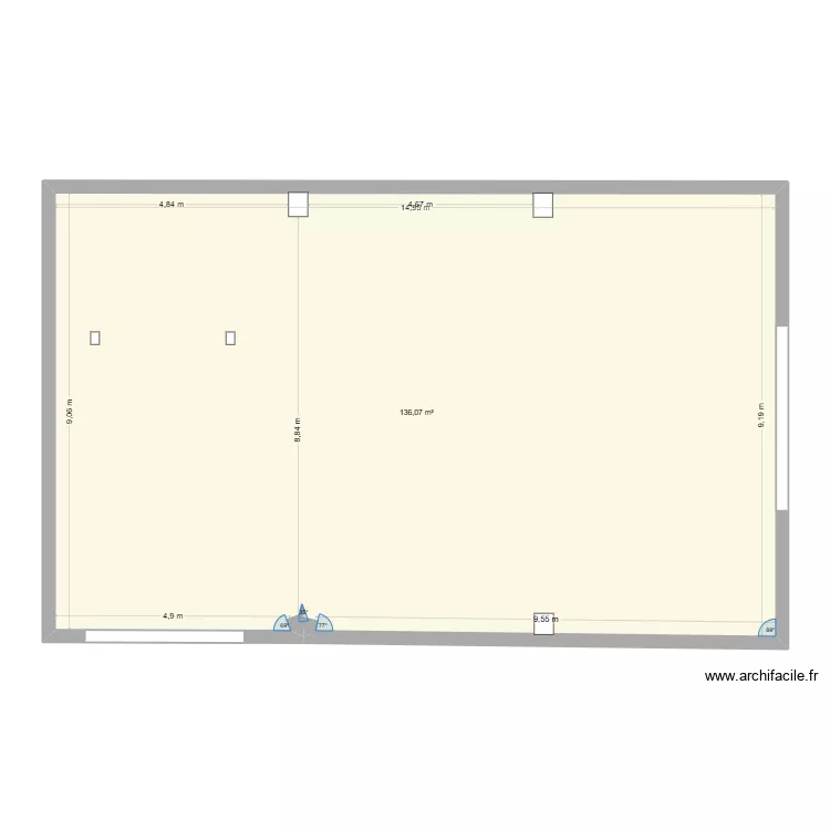 plan grange. Plan de 1  et 136 m²