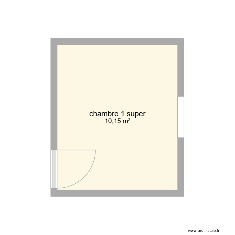 chambre 1 superposés. Plan de 1 pièce et 10 m2
