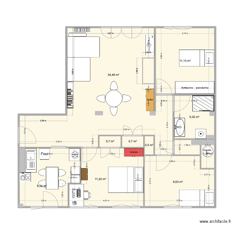 Maison 2. Plan de 12 pièces et 86 m2