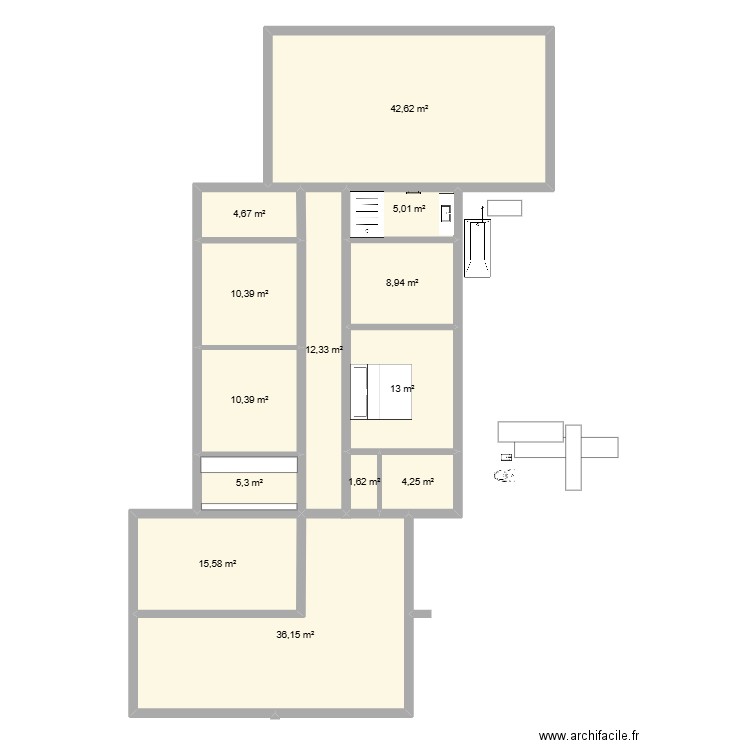 saint gregoire4868p. Plan de 25 pièces et 341 m2