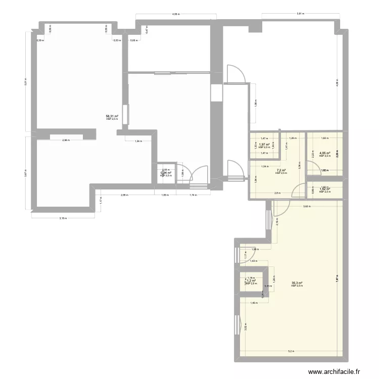 meh bureau. Plan de 8  et 111 m²