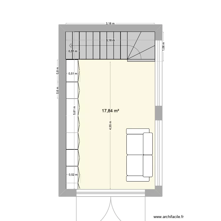 Rdc dépendance. Plan de 1 et 18 m² Rdc dépendance. Plan de 1 et 18 m²