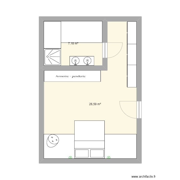 Chambre-SDD (grenier) v2. Plan de 0 pièce et 0 m2