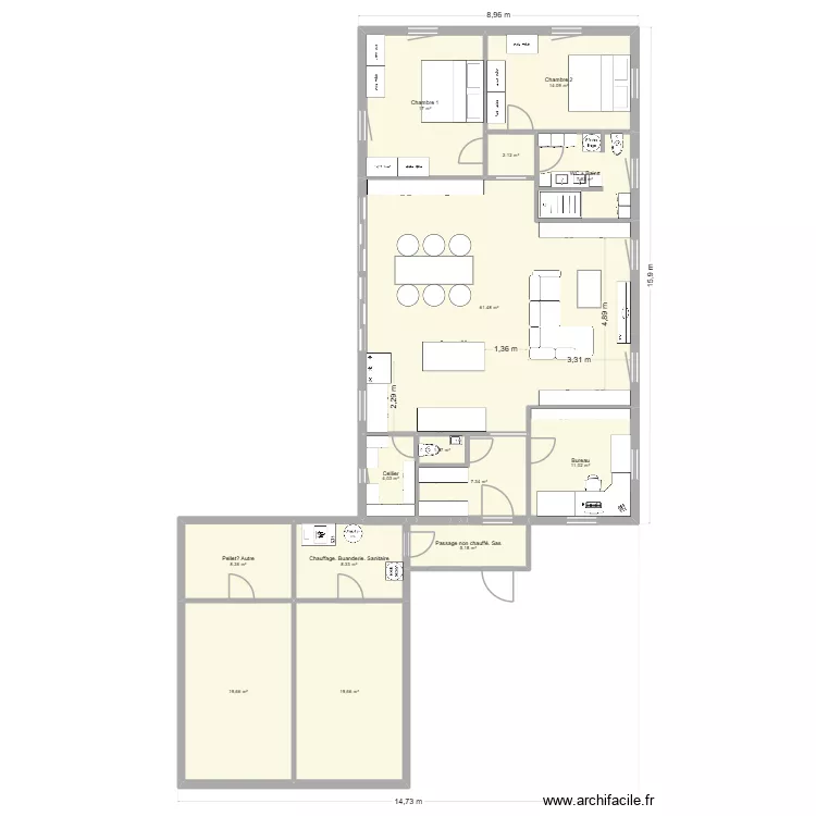Ch&ecirc;ne Paquier 2. Plan de 14  et 187 m²