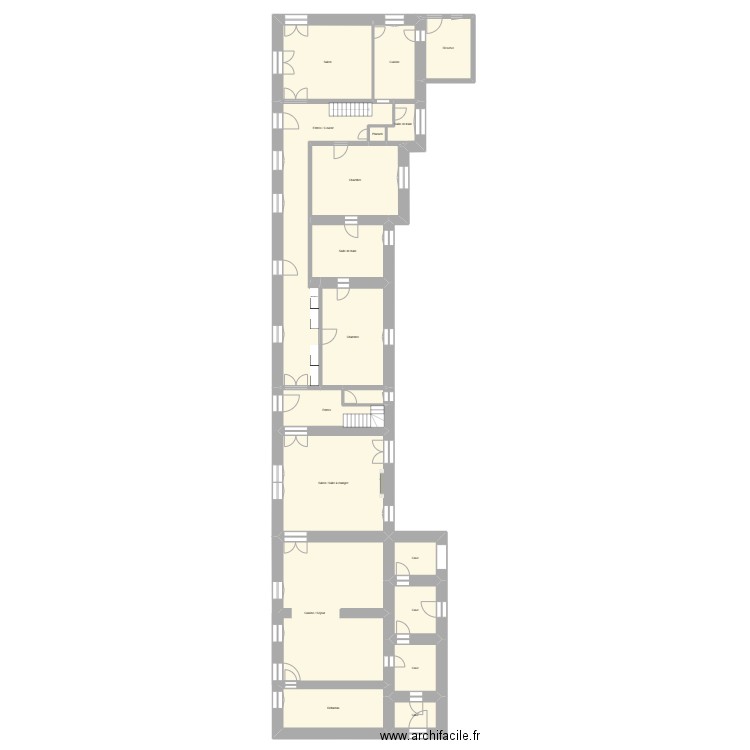 Ravet Loge. Plan de 18 pièces et 290 m2