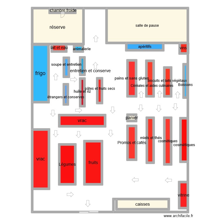 PLAN MAGASIN FINI. Plan de 28 pièces et 154 m2