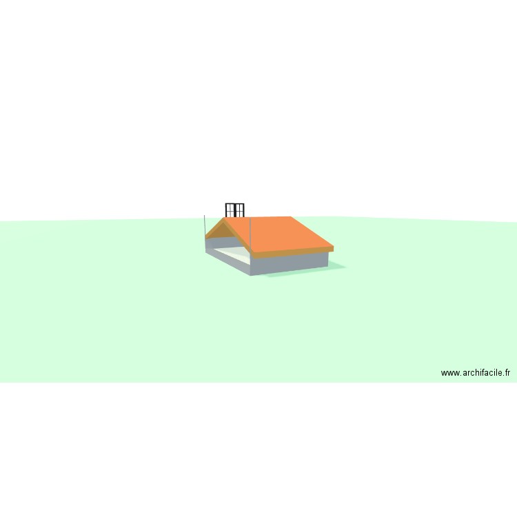 toiture. Plan de 2 pièces et 26 m2