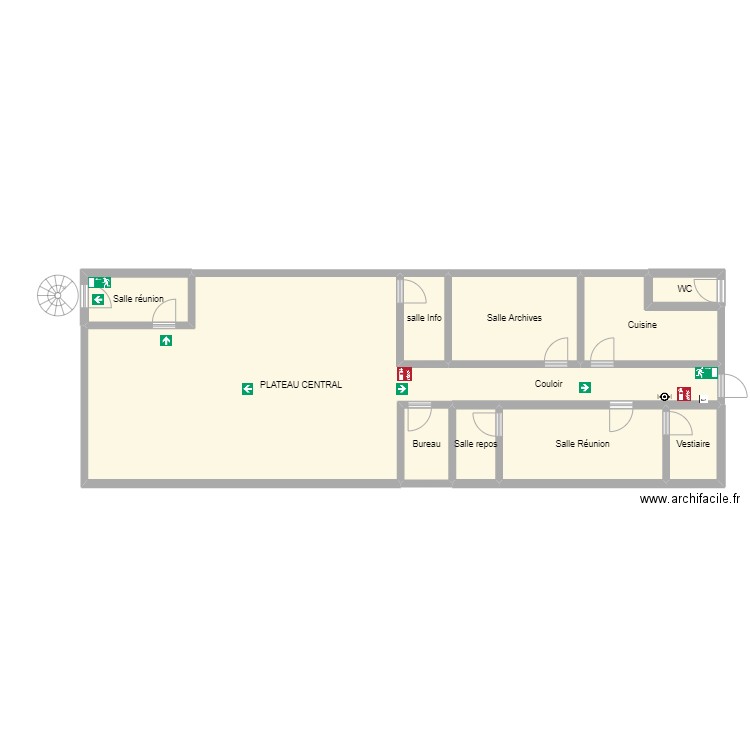 Plateau. Plan de 10 pièces et 142 m2