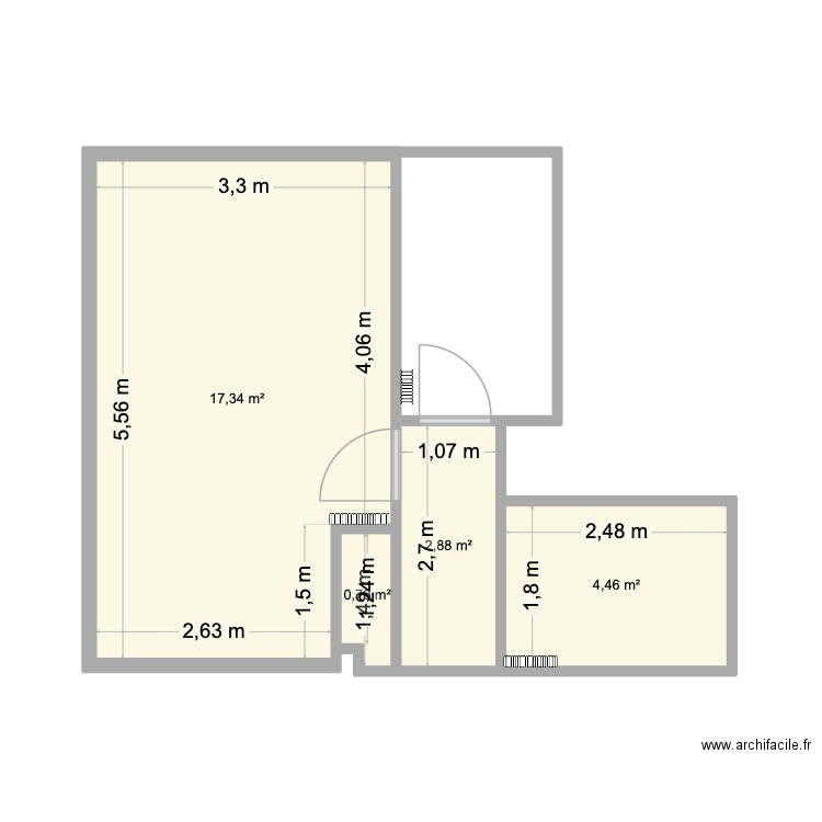 Edouard VII. 5 ème étage. Plan de 4 pièces et 25 m2