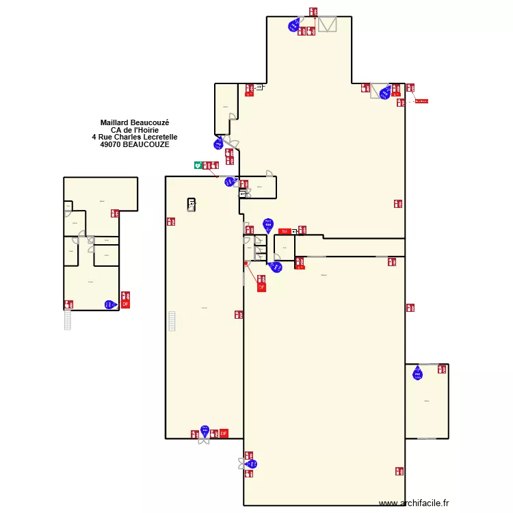 Maillard Beaucouz&eacute;. Plan de 19  et 1974 m²