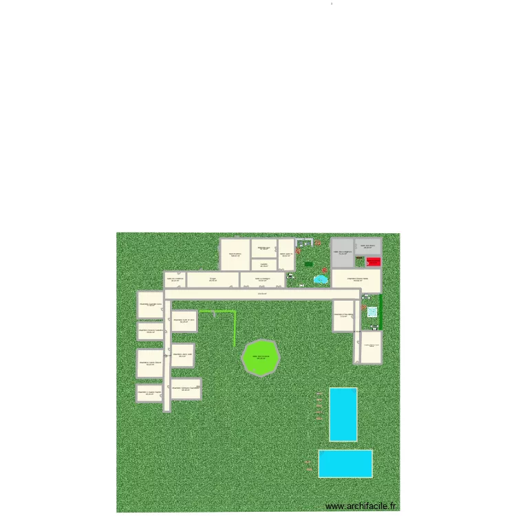 labyrinthe Mirror. Plan de 24  et 1778 m²