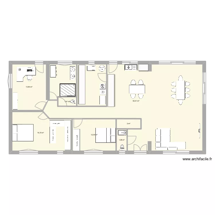 Courtilets V3. Plan de 7  et 140 m²