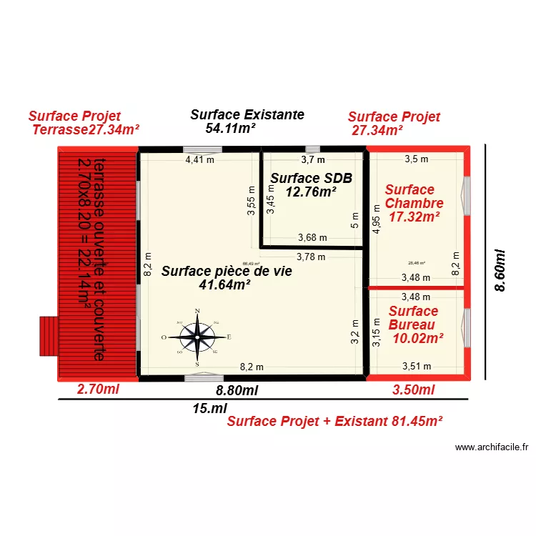 plan chalet 100. Plan de 3 Pièces et 117 m² plan chalet 100. Plan de 3 Pièces et 117 m²