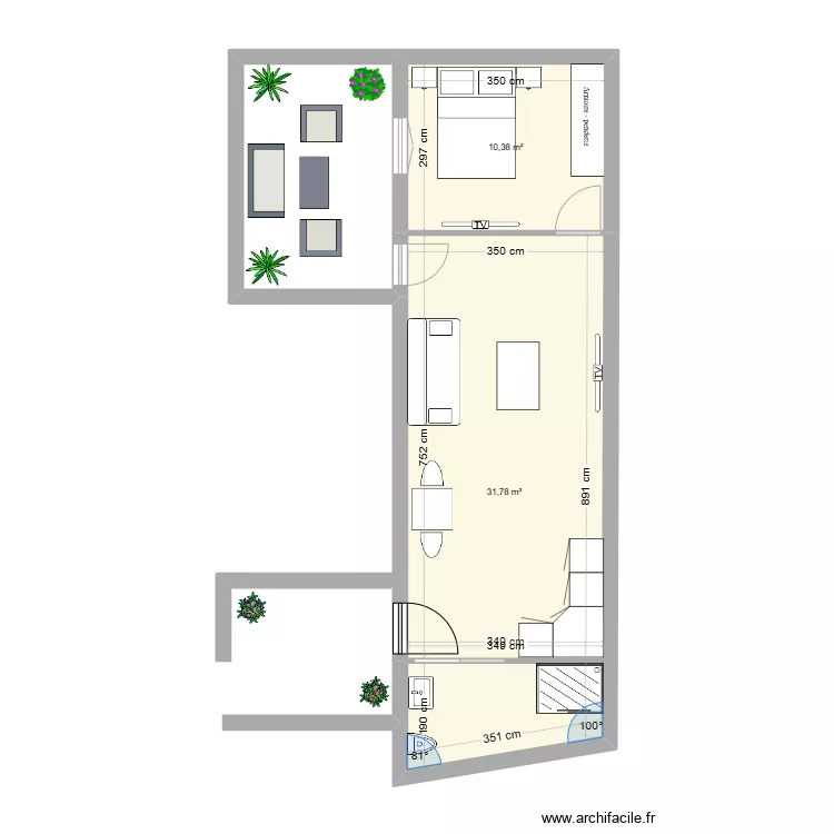 T1 maison Tunis. Plan de T1 maison Tunis. Plan de