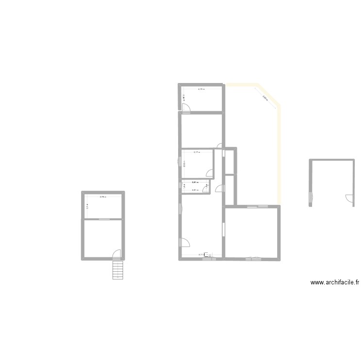 Plan maison. Plan de 6 pièces et 47 m2