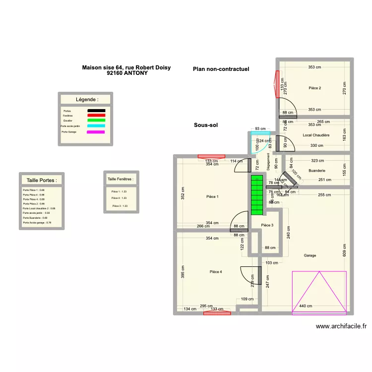 DELAUNE SOUS-SOL sans mesure . Plan de 