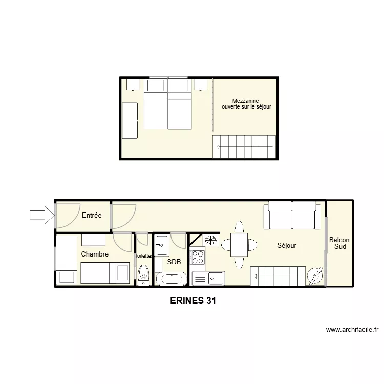 ERI031. Plan de 9  et 40 m²