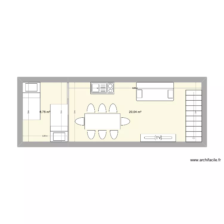 logement projet. Plan de 2  et 27 m²