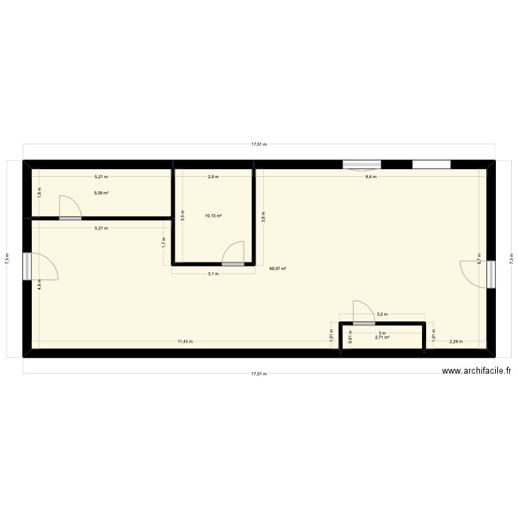 Cuesme 1. Plan de 4 pièces et 111 m2